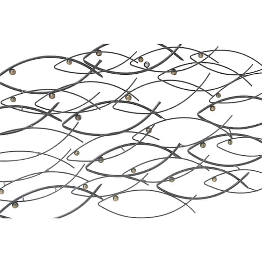39" Dark Gray Metal Coastal Fish Wall Décor